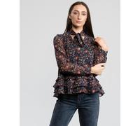 Great Plains Highland Floral Tassle Womens Blouse - Paprika Red Multi - S