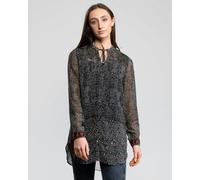 Great Plains Scatter Floral Neck Tie Womens Shirt - Black Combo - S