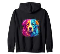 Great Pyrenees Colorful Dog Portrait Zip Hoodie
