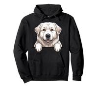 Great Pyrenees Funny Peeking Pocket Puppy Dog Lover Pullover Hoodie