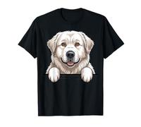 Great Pyrenees Funny Peeking Pocket Puppy Dog Lover T-Shirt