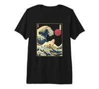 Great Pyrenees Japanese Kanagawa Wave Funny Surf Dog Premium T-Shirt