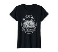 Great Pyrenees Me Solving My Problems Sleep Nap Funny Value Graphic T-Shirt, Women, Black, S