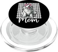 Great Pyrenees Mom Dog Mama Mother's Day Coquette Bow Pink PopSockets PopGrip for MagSafe