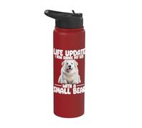 Great Pyrenees Share My Bed with A Small Bear Fluffy Dog Stainless Steel Insulated Water Bottle