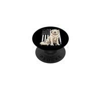 Great Pyrenees US Flag PopSockets Adhesive PopGrip