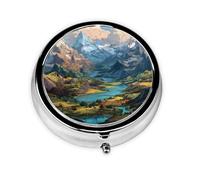 Great Rivers Print Personalised Portable Pillbox with,Mini Pillbox Compact and Convenient Pill Organiser for Storing and Organising Pills