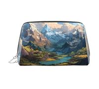 Great Rivers Printed Portable Leather Cosmetic Bag, Suitable for Storing Cosmetics, Etc