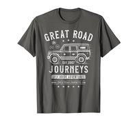 Great Road Journeys | Classic India | Vintage Back Print T-Shirt, Men, Asphalt Grey, X-Large