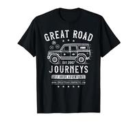 Great Road Journeys | Classic India | Vintage Back Print T-Shirt, Men, Black, Large