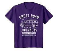 Great Road Journeys | Classic India | Vintage Back Print T-Shirt, Youth, Purple, 2T