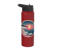 Great Salt Lake Scenic Sunset Tranquil Landscape Stainless Steel Insulated Water Bottle