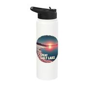 Great Salt Lake Scenic Sunset Tranquil Landscape Stainless Steel Insulated Water Bottle