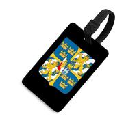 Great Shield of Arms of Sweden Luggage Tags Business Card Holder Personalized Baggage Identifier Travel Essentials for Suitcases Backpacks