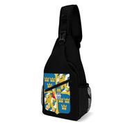 Great Shield of Arms of Sweden Men's Print Crossbody Large Sling Backpack Casual Chest Bag Gift for Traveling Hiking Workout
