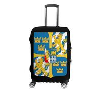 Great Shield of Arms of Sweden Travel Luggage Case Cover Washable Suitcase Protector Funny Protective Baggage Fits 19-32 Inch
