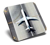 Great Single Coaster Square - Aircraft Departing Airport Runway |Glossy Quality Coasters | Tabletop Protection for Any Table Type #44045
