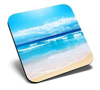 Great Single Coaster Square - Beach Scene Seaside |Glossy Quality Coasters | Tabletop Protection for Any Table Type #8962