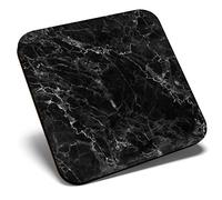 Great Single Coaster Square - Black Granite Rock Effect |Glossy Quality Coasters | Tabletop Protection for Any Table Type #3320