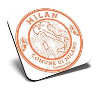 Great Single Coaster Square - Comune Di Milano Milan Italy Travel Map |Glossy Quality Coasters | Tabletop Protection for Any Table Type #6043