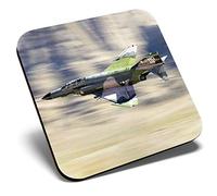 Great Single Coaster Square - F-4 Phantom Fighter Jet Aircraft |Glossy Quality Coasters | Tabletop Protection for Any Table Type #12462