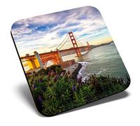 Great Single Coaster Square - Golden Gate Bridge San Francisco USA |Glossy Quality Coasters | Tabletop Protection for Any Table Type #8905