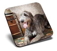 Great Single Coaster Square - Irish Wolfhound Dog Breed |Glossy Quality Coasters | Tabletop Protection for Any Table Type #12571