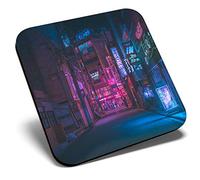 Great Single Coaster Square - Japanese Nightlife Street Japan |Glossy Quality Coasters | Tabletop Protection for Any Table Type #21736