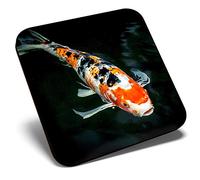 Great Single Coaster Square - Koi Carp Fish Pond Goldfish |Glossy Quality Coasters | Tabletop Protection for Any Table Type #45482