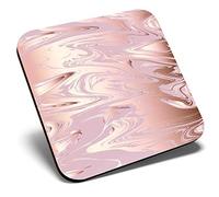 Great Single Coaster Square - Rose Gold Marble Pattern Pretty |Glossy Quality Coasters | Tabletop Protection for Any Table Type #24125