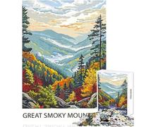 Great Smoky Mountains Art 1000 Piece Jigsaw Puzzles for Adults Improve Overall Mental Performance Mindful Soothing Leisure Game (38x26cm)