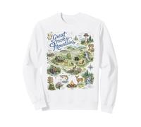Great Smoky Mountains Map Icons Tennessee North Carolina Sweatshirt