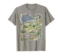 Great Smoky Mountains Map Icons Tennessee North Carolina T-Shirt