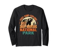 Great Smoky Mountains National Park Black Bear Grunge Long Sleeve T-Shirt