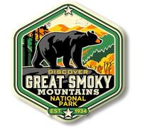 Great Smoky Mountains National Park Magnet by Classic Magnets, 2.9" x 3", Collectible 3D Rubber Vintage-Style Souvenirs and Gifts Made in The USA