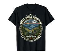 Great Smoky Mountains National Park Vintage Bear Emblem Art T-Shirt