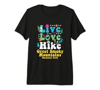 Great Smoky Mountains Retro Hiking Live Love Hike Hippie Premium T-Shirt