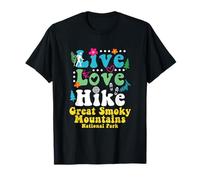 Great Smoky Mountains Retro Hiking Live Love Hike Hippie T-Shirt