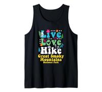 Great Smoky Mountains Retro Hiking Live Love Hike Hippie Tank Top