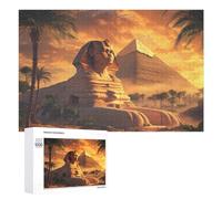 Great Sphinx And Pyramids of Giza Ancient Egypt Jigsaw Puzzles for Adults 1000 PCS Wooden Puzzle Pictures Photo Wall Art Decor