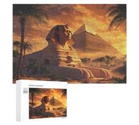 Great Sphinx And Pyramids of Giza Ancient Egypt Jigsaw Puzzles for Adults 300 PCS Wooden Puzzle Pictures Photo Wall Art Decor