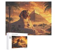 Great Sphinx And Pyramids of Giza Ancient Egypt Jigsaw Puzzles for Adults 500 PCS Wooden Puzzle Pictures Photo Wall Art Decor