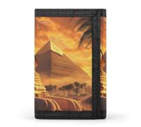 Great Sphinx and Pyramids of Giza Ancient Egypt Mens Trifold Wallet Slim Purse Card Holder Coin Wallet Mini Wallet Gift