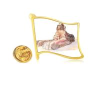Great Sphinx of Giza in Egypt Golden Metal Flag Lapel Pin Badge