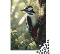 Great Spotted Woodpecker on Tree Jigsaw Puzzle for Adults, 1000 Pieces, 70x50cm/1000pcs, White Cardboard Pieces, Screen-Free Leisure And Family Time
