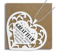 Great Team Ornament, Heart Shaped Stainless Steel Appreciation Gift for Team Coworkers Employees Colleagues, Farewell Thank You Keepsake for Work Group Office Staff Leader Boss SXX18