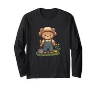 Great Teddy Bear Cultivating Flowers for a Peaceful Mood Long Sleeve T-Shirt