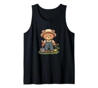 Great Teddy Bear Cultivating Flowers for a Peaceful Mood Tank Top