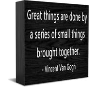 Great Things Are Done By A Series Of Small Things Brought Together New Home Decor Rustic Gift Ideas Wood Sign Desk Shelf Farmhouse Room Decorations 5 × 5 Inch