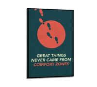 Great Things Never Came from Comfort Zones Wall Art, Footprint-themed Print, Motivational Poster, Inspirational Canvas Picture Poster Decorative Painting Canvas Wall Posters And Art Picture Print Mode